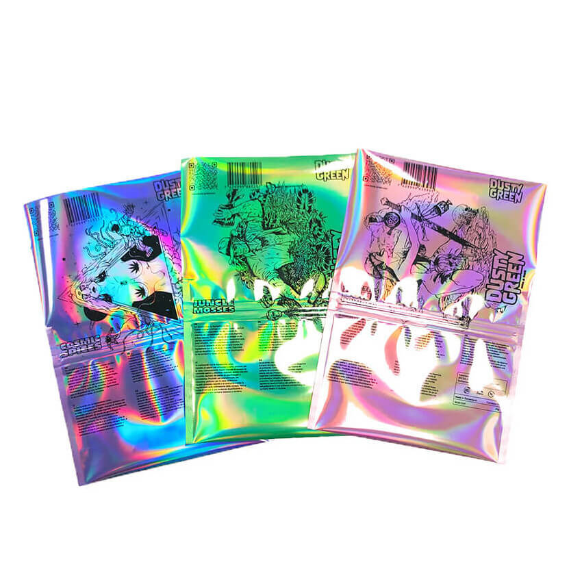 Holographic Packaging Rolling Tobacco Pouches with Sticker