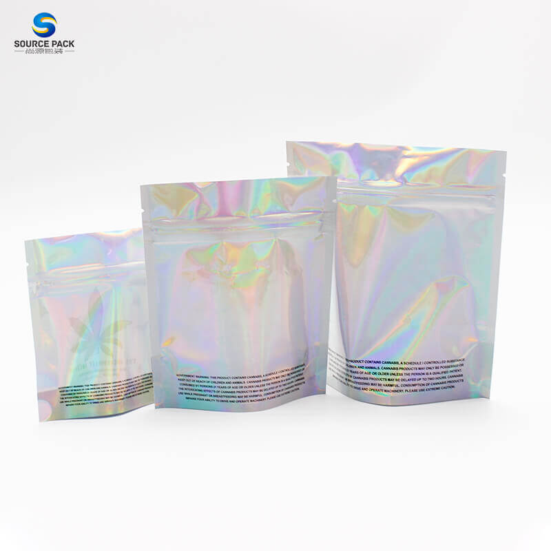 Holographic Mylar Weed Cannabis Packaging Bags