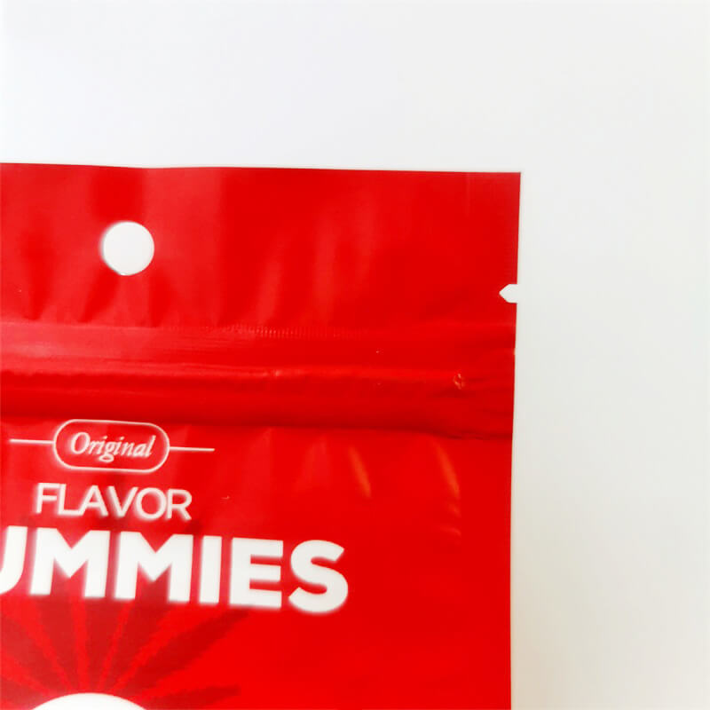 Zipper Edible THC Gummies Bears Packaging Bag with Hanging Hole