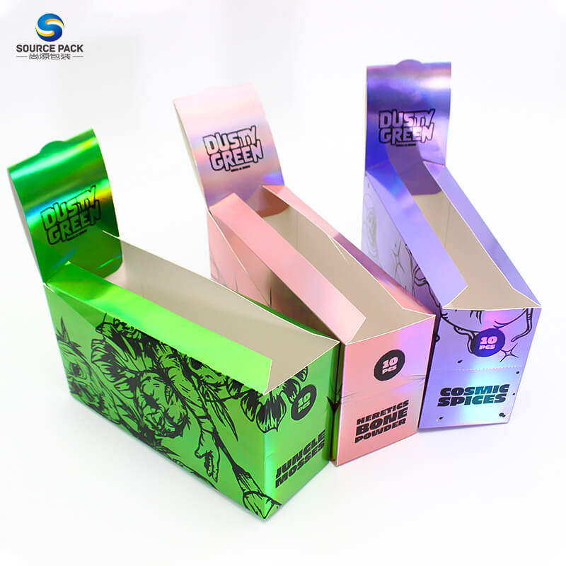 kraft Paper Counter Retail Laser Hologram Custom tobacco Packaging Display Boxes