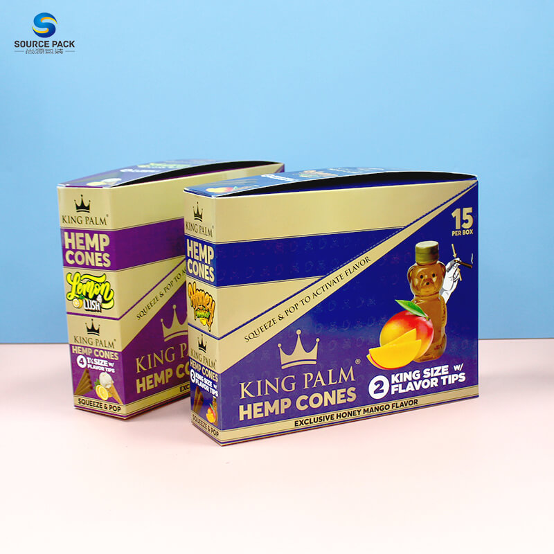 Counter Top Tear Off Paper Retail Custom Hemp Preroll Cones Cigar Display Boxes Packaging Supplier