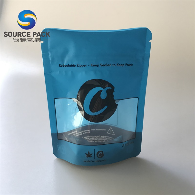 Child Resistant Cookies Smell Proof Mylar Stand Up Pouch Custom Weed Marijuana Canabis Packaging Bags Supplier