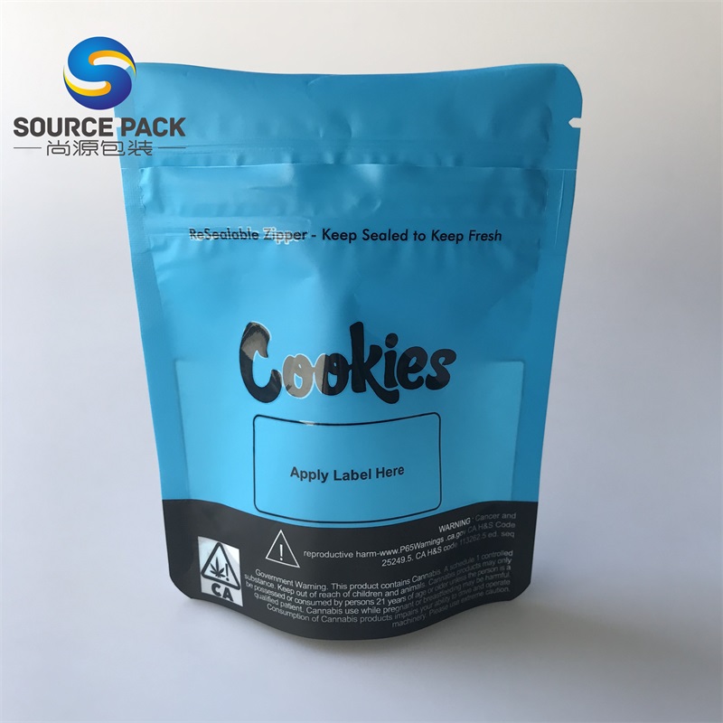 Child Resistant Cookies Smell Proof Mylar Stand Up Pouch Custom Weed Marijuana Cannabis Packaging Bags Supplier