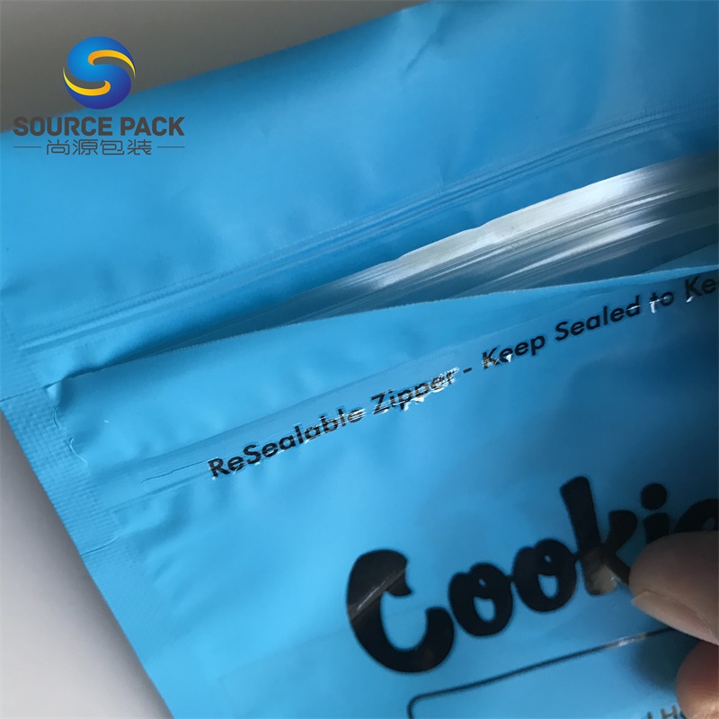 Child Resistant Cookies Smell Proof Mylar Stand Up Pouch Custom Weed Marijuana Cannabis Packaging Bags Supplier