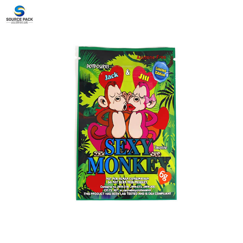 Sexy Monkey Limited Edition Zipper Mylar Bags Potpourri Cannabis Marijuana Weed Packaging