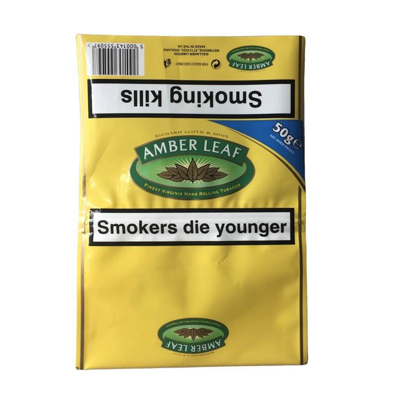 50g Packaging Bag Gold Amber Leaf Tobacco Pouches
