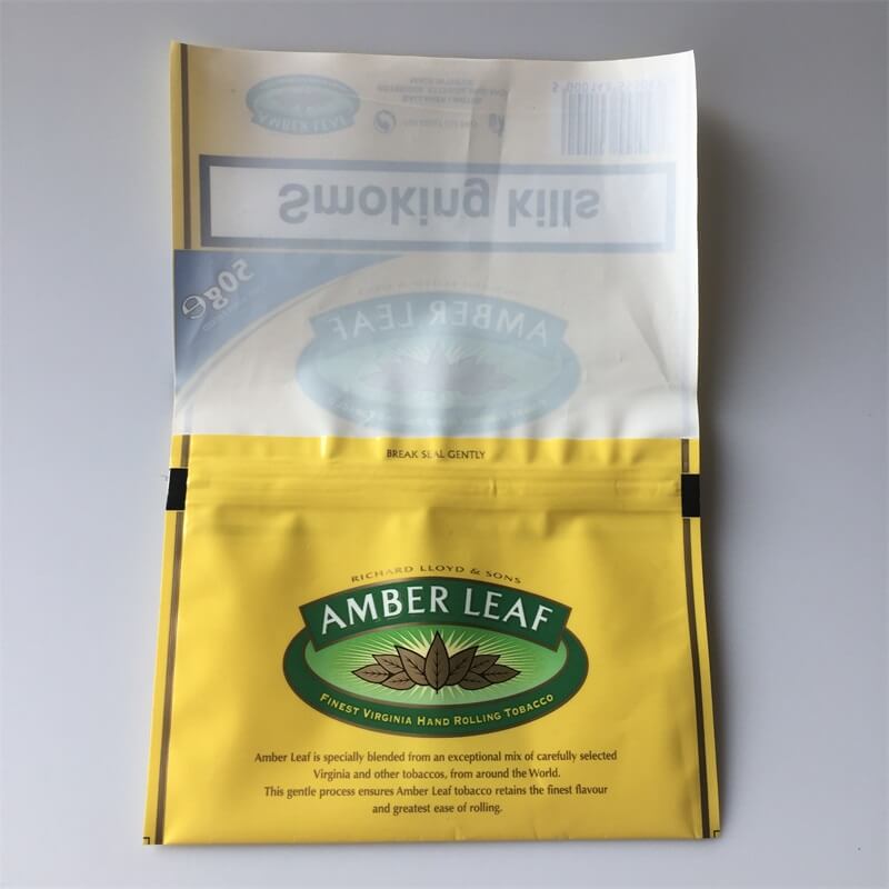 50g Packaging Bag Gold Amber Leaf Tobacco Pouches