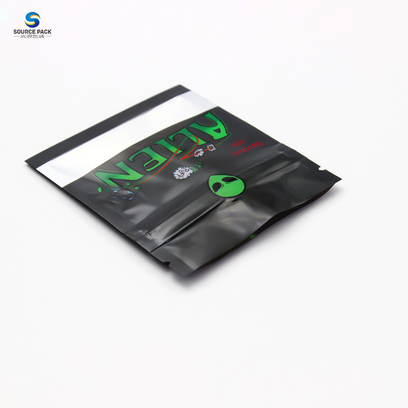 Aluminum Foil Zipper Mylar Bag Custom 3 Side Seal Weed Packaging