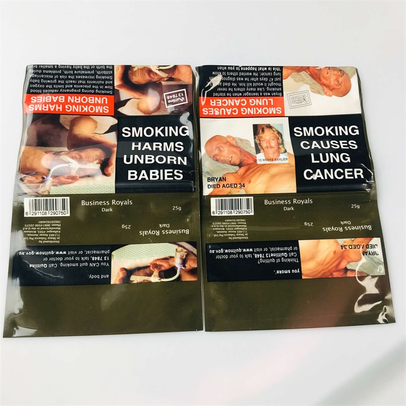 Laminated Plastic Tobacco Packaging Pouch Moisture Proof Custom Design