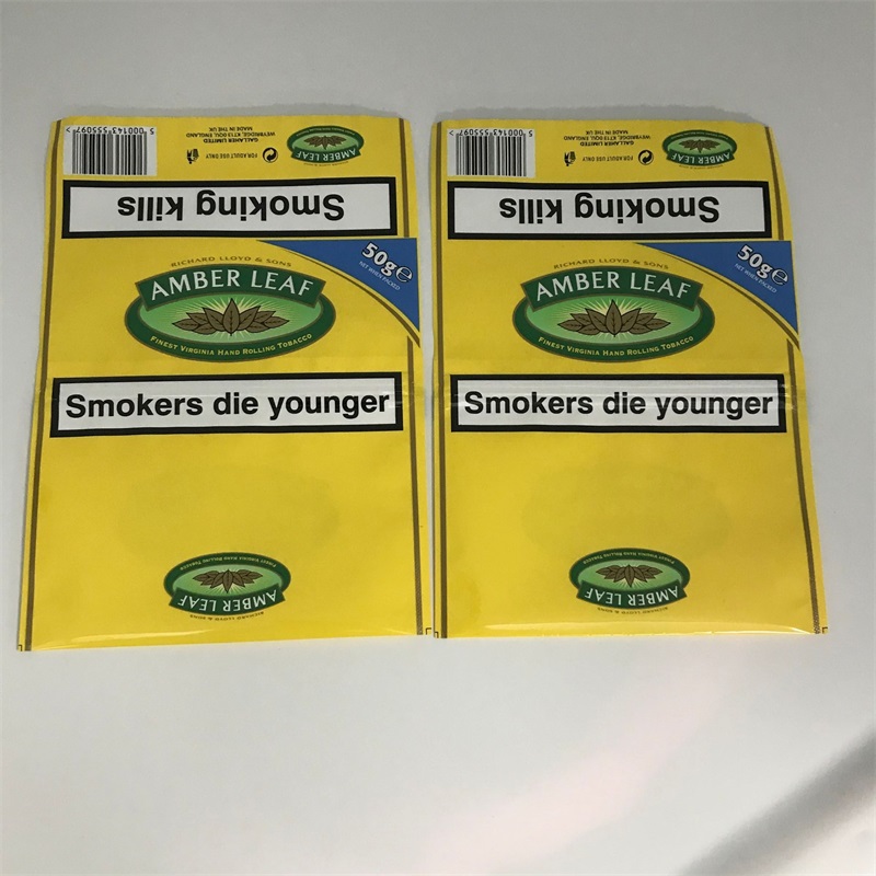 Laminated Plastic Tobacco Packaging Pouch Moisture Proof Custom Design