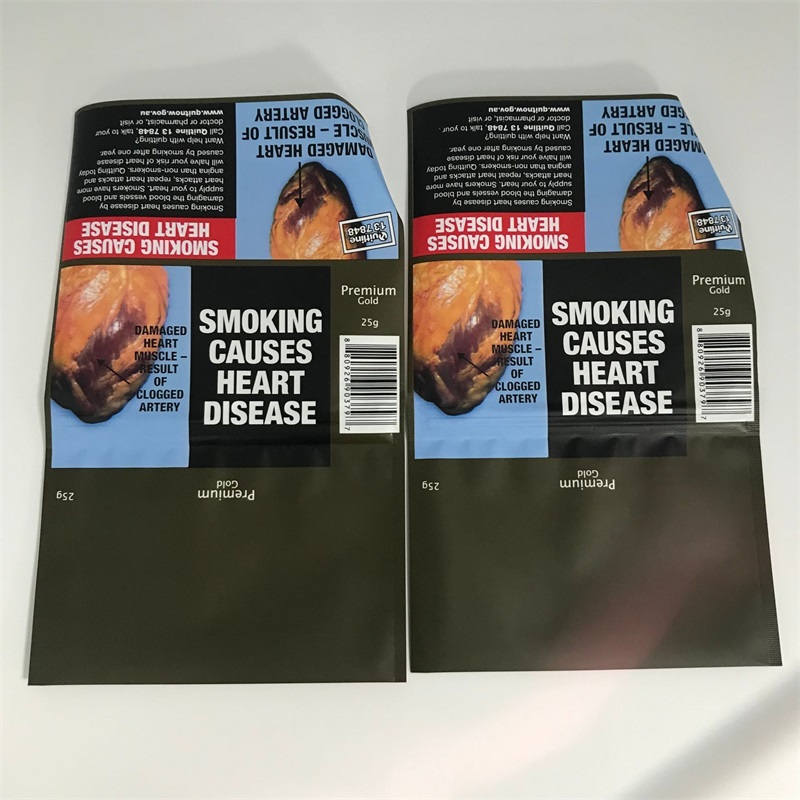 Wholesale Resealable Smoking Leaf Cigarette Bag Packaging Rolling Tobacco Pouch