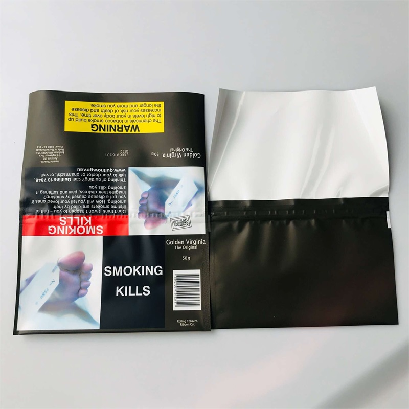 Laminated Rolling Tobacco Pouch Moisture Proof Zipper Sealed Bag With Custom Design