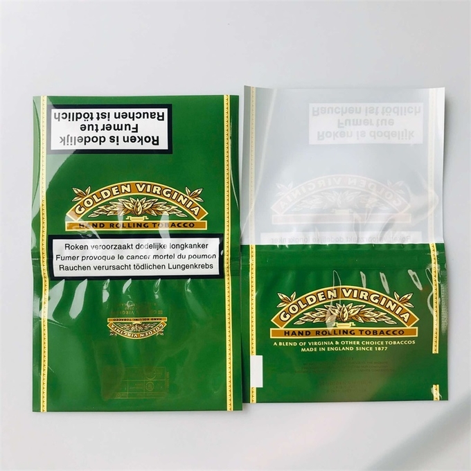 Biodegradable Custom Tobacco Packaging Pouch Eco Friendly PLA Material 25g 50g Packet