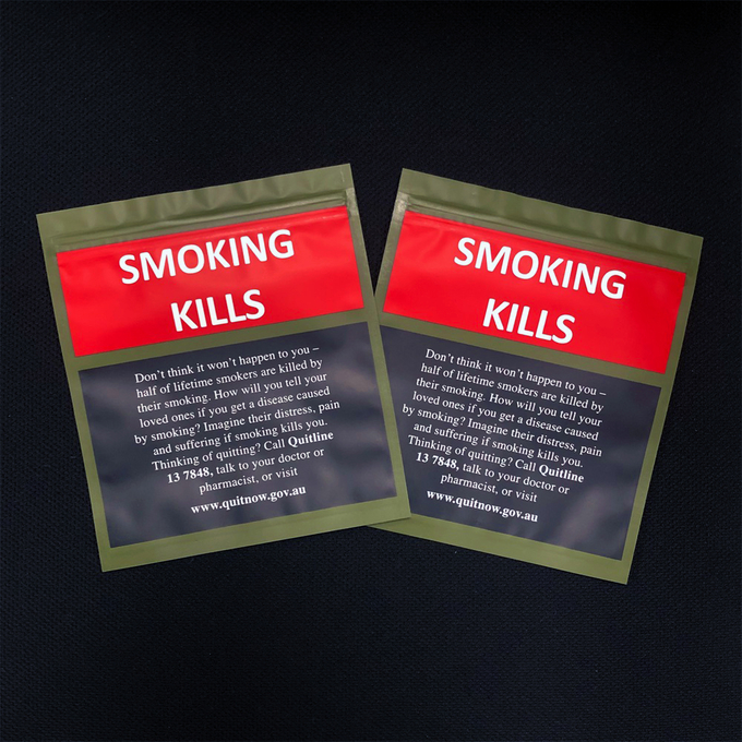 25g 30g 40g 50g 100g Smoking Leaf Bag Rolling Tobacco Packaging Pouch with Sticker