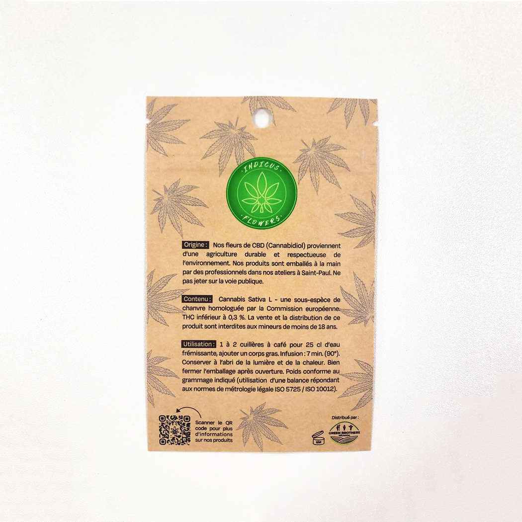 Eco Friendly Marijuanna Flower Packaging Bag CBD Kraft Paper Stand up Pouches with Window