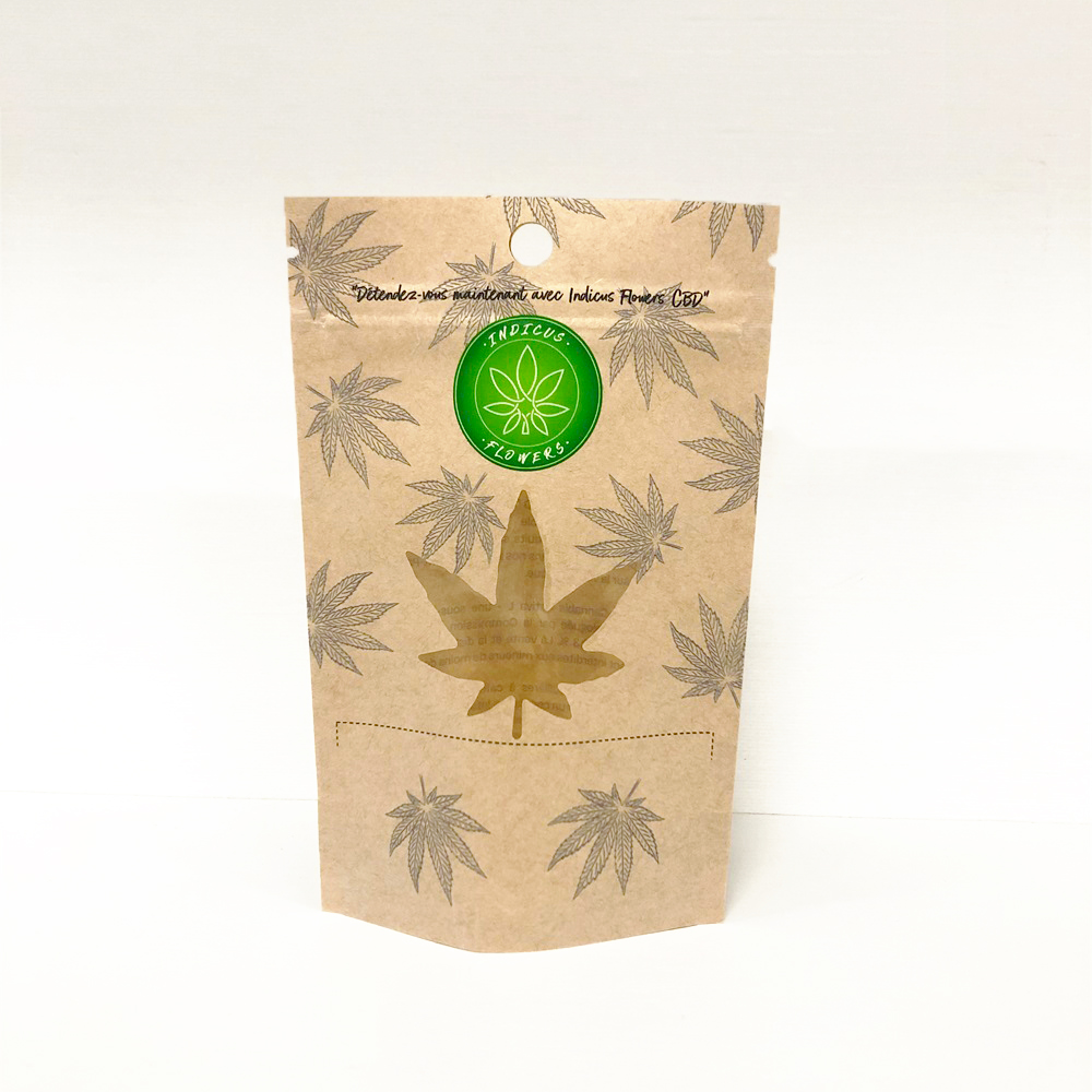 Customizable Marijuanna Packaging Bag CBD THC Weed Ziplock Kraft Paper Pouches