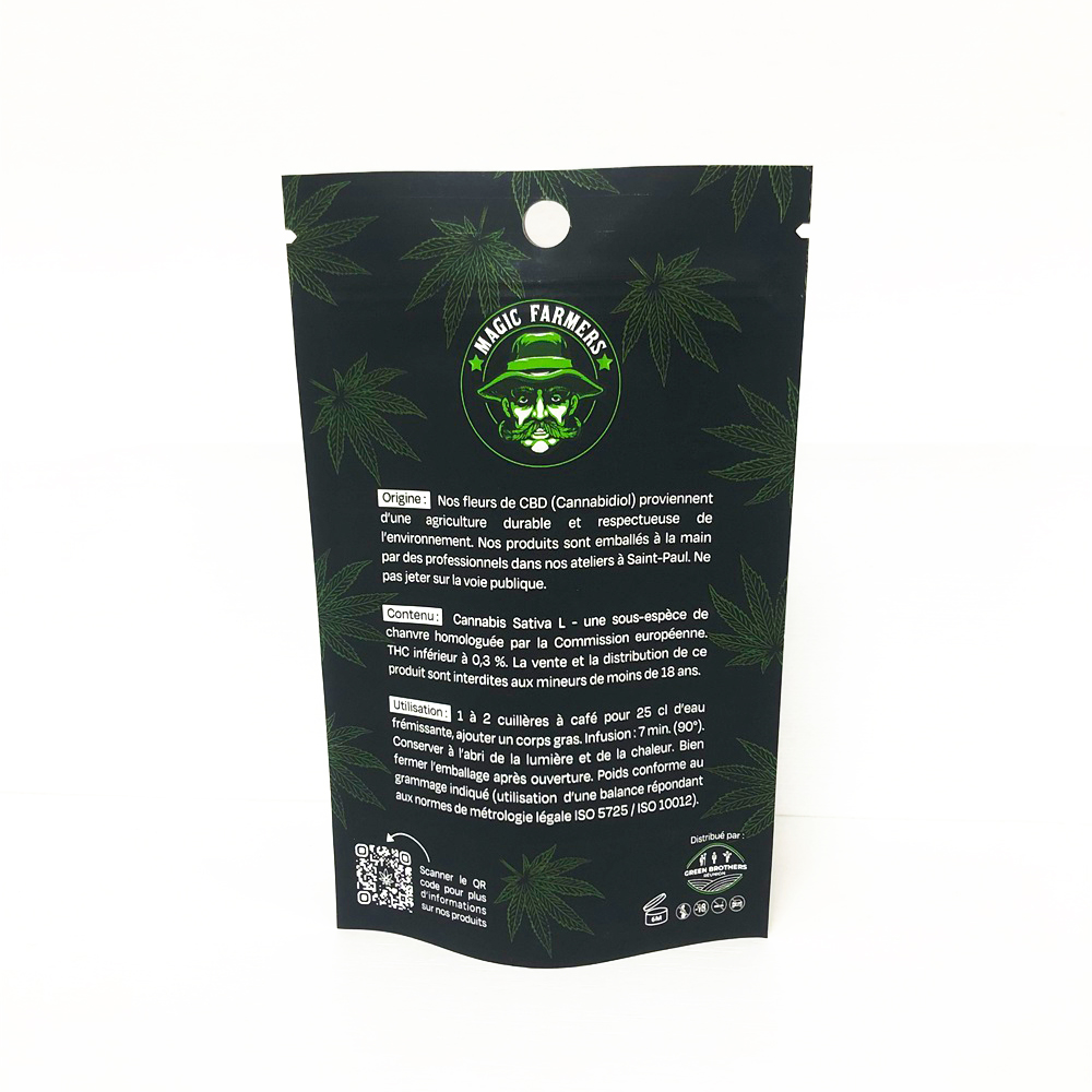 Moisture Proof Marijuana Packaging Bags Weed Kraft Paper Pouches With Window And Ziplock