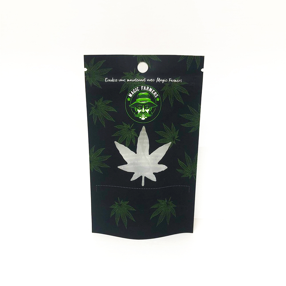 Moisture Proof Marijuana Packaging Bags Weed Kraft Paper Pouches With Window And Ziplock