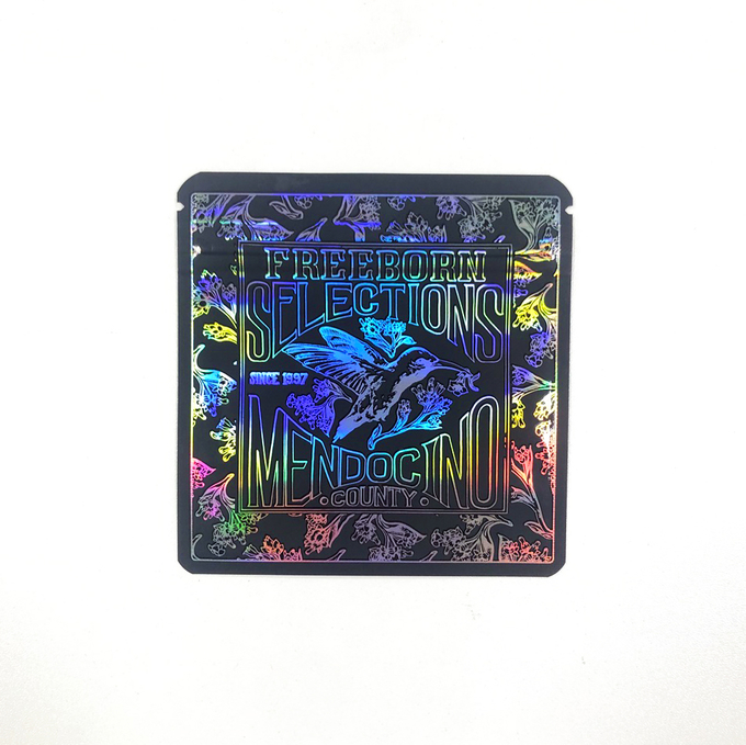 Customized Weed Packaging Bag Zipper Holographic For CBD Marijuanna Flower