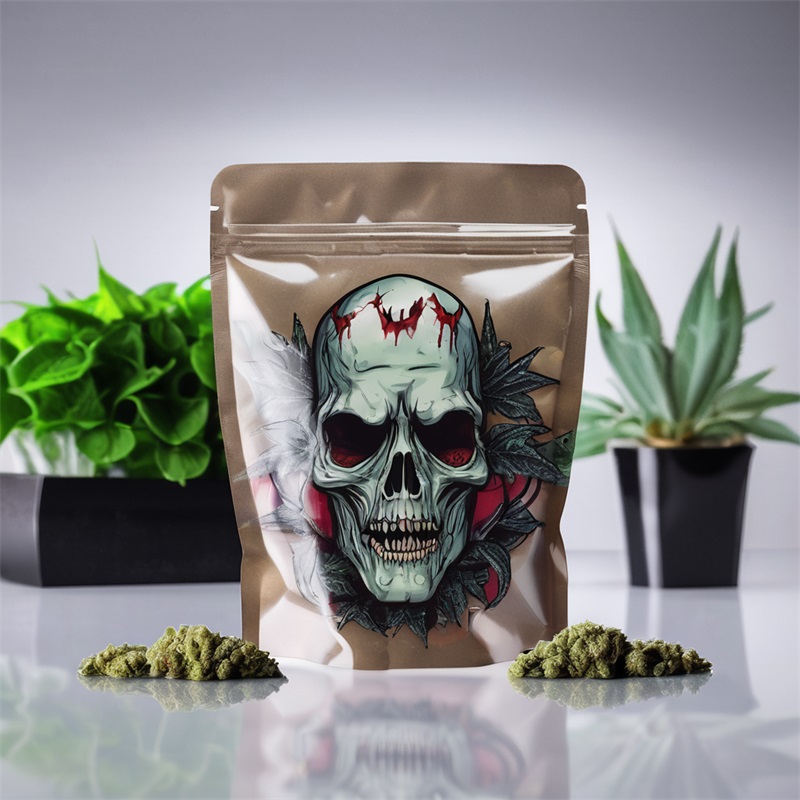 Marijuana Flower Packaging Mylar Bags Custom Logo Ziplock Design Smell Proof