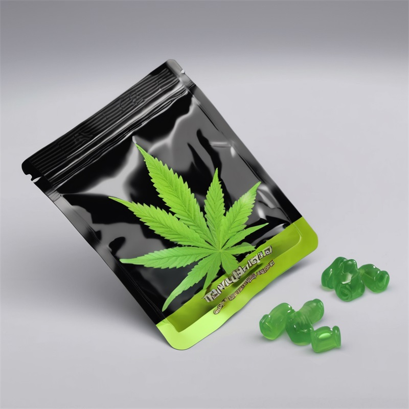 Child Resistant 3.5g Mylar Weed Bags Recyclable PE Zipper Packaging for Edibles