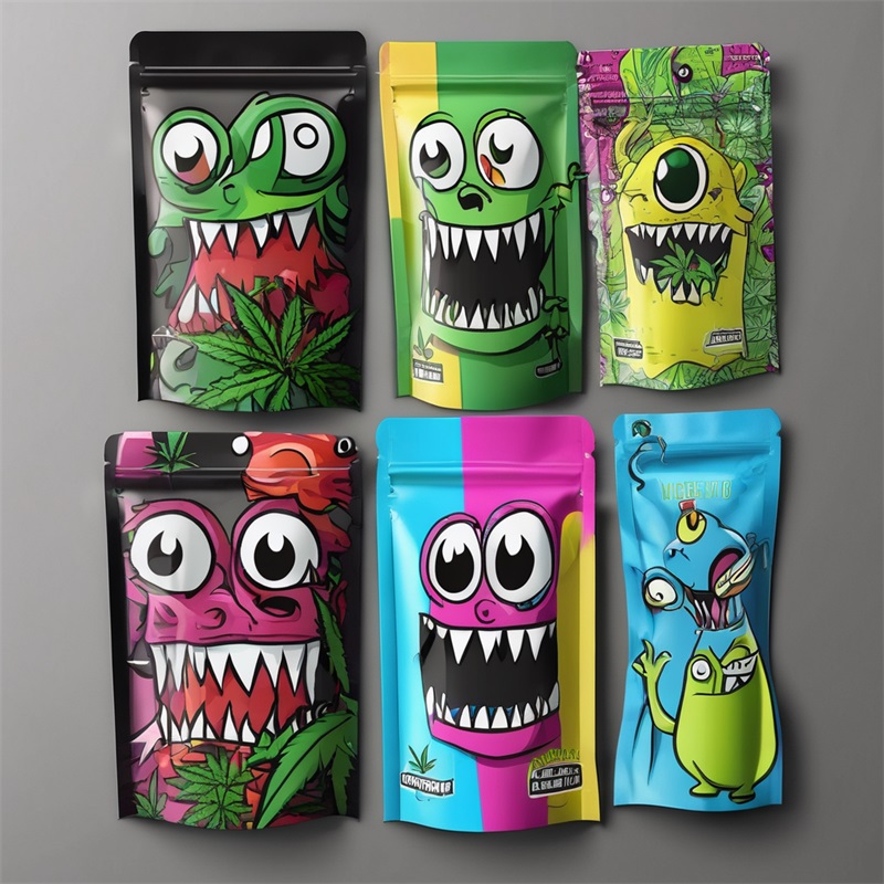 Mylar Doypack Packaging Plastic Bags for CBD Marijuana Flowers Food Medicine