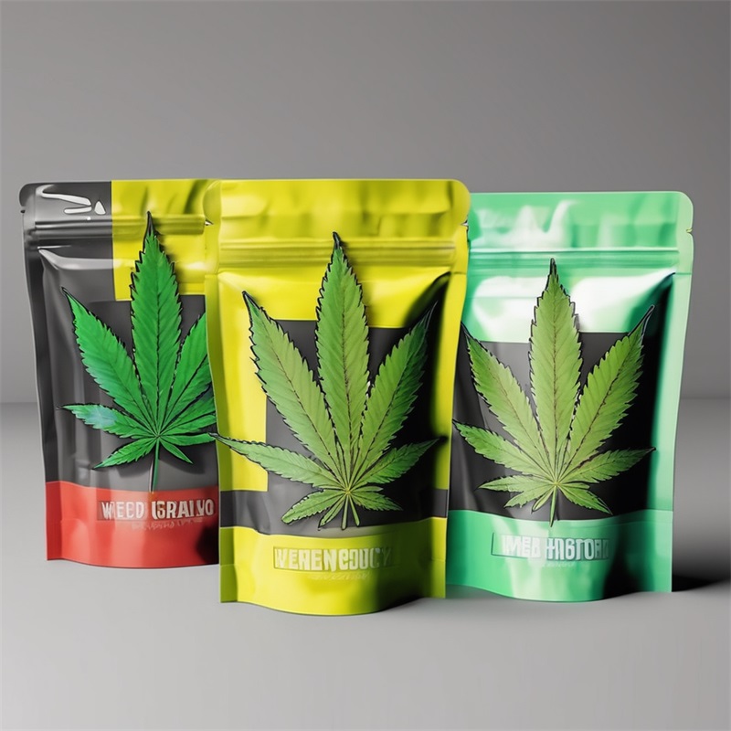 Standing Zipper Marijuana Bags Wholesale for Edible CBD Food Packaging