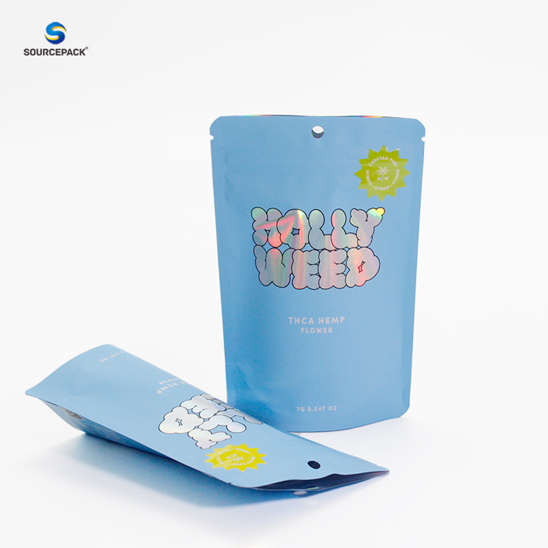 3.5g 7g 14g 28g THC Flower Packaging Bag Holographic Stand Pouch (6).jpg