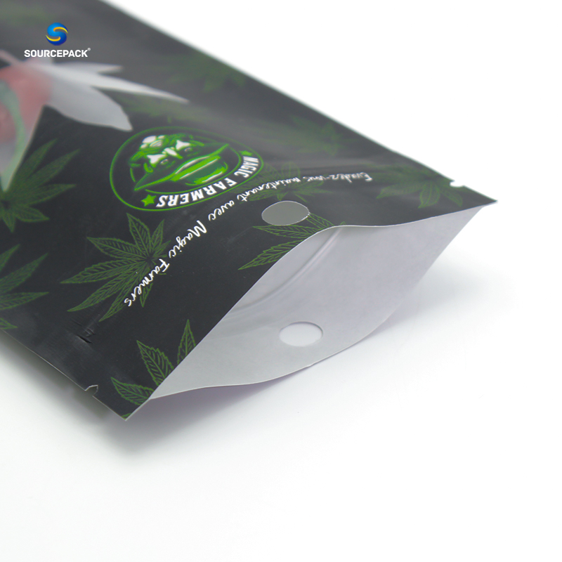 CBD Flower Weed Packaging Bags Eco Friendly Kraft Paper Pouch