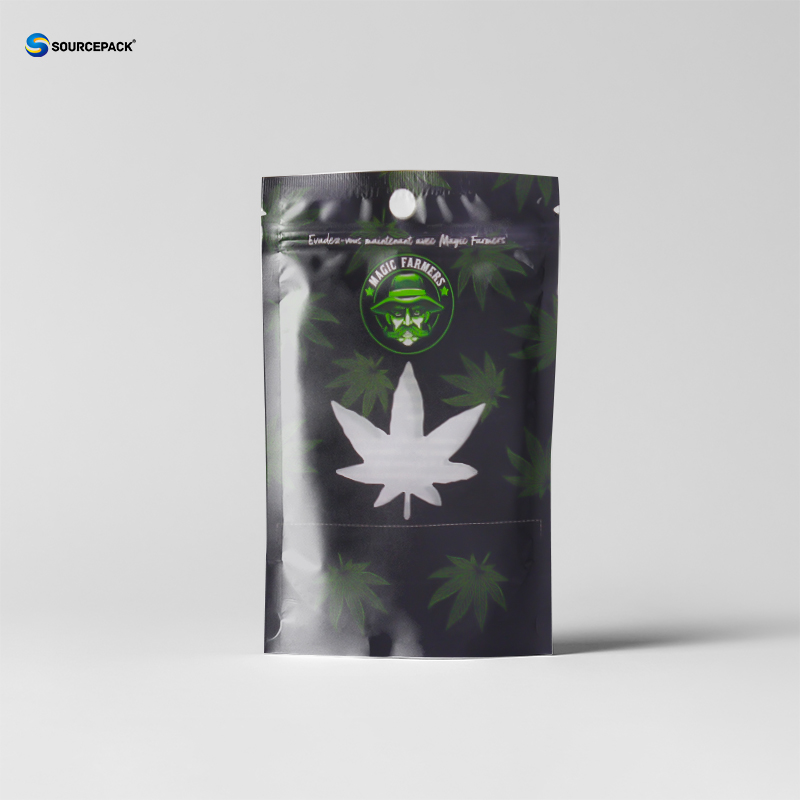 CBD Flower Weed Packaging Bags Eco Friendly Kraft Paper Pouch