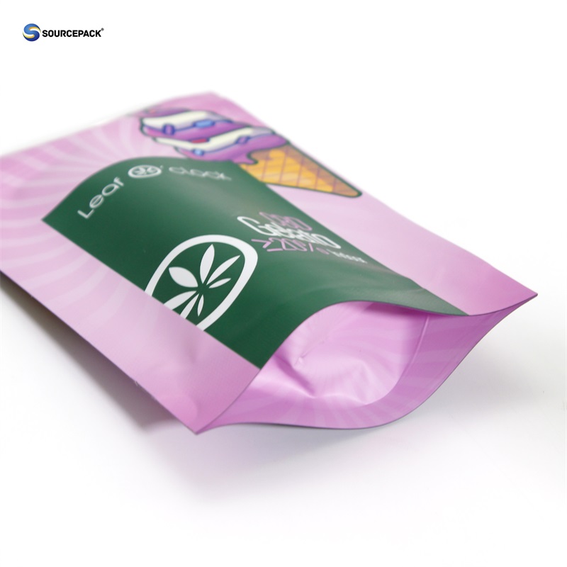 Smell Proof Weed Packaging Mylar Bag Standing Pouch