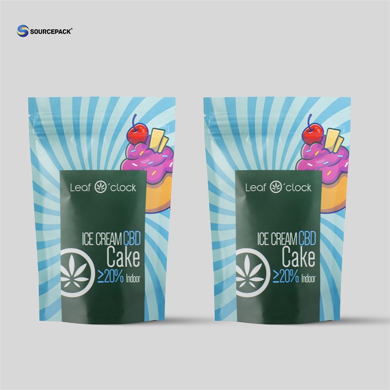 3.5g 7g 14g 28g CBD Flower Packaging Bag Plastic Pouch Matte