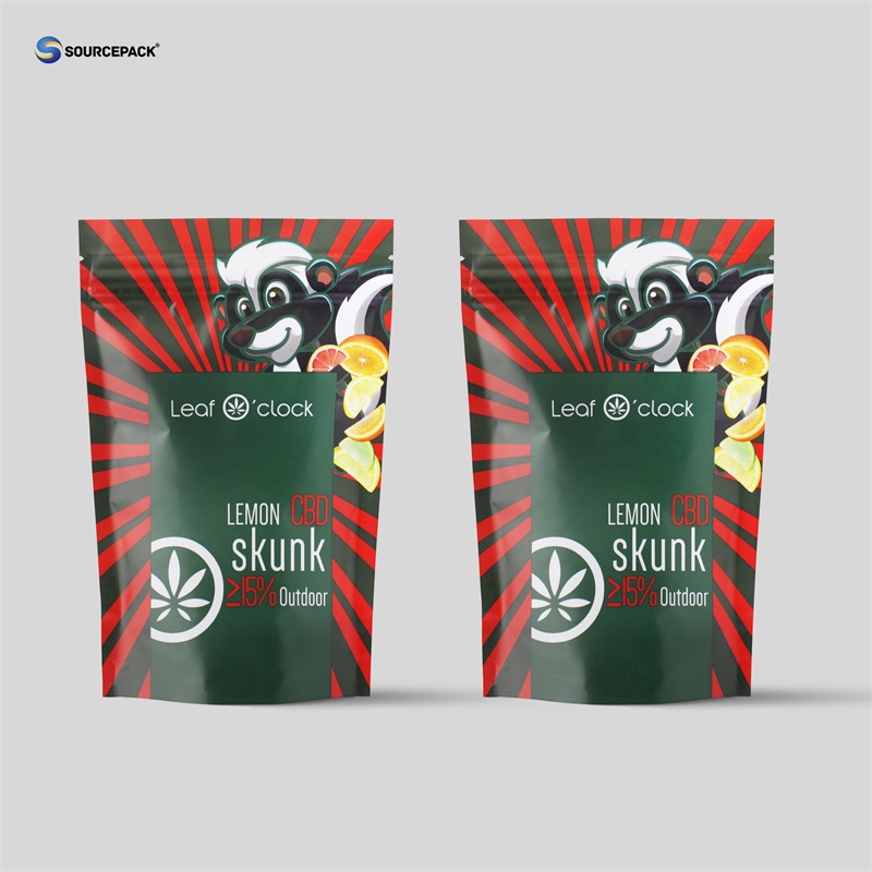 Custom Edible CBD Packaging Bag Resealable Zipper UV Protection