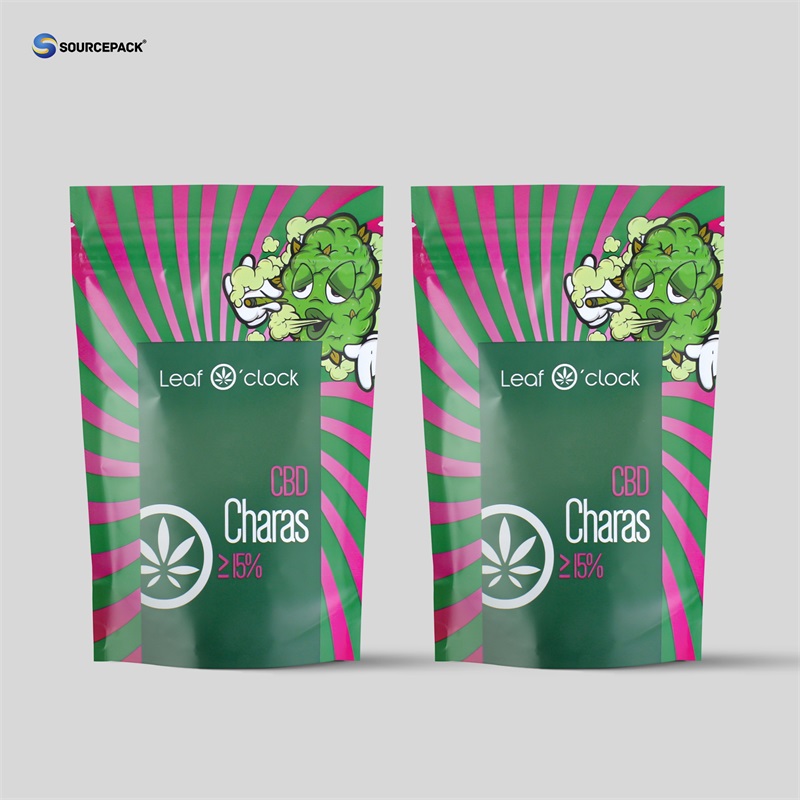 Matte Plastic Aluminum Foil Weed Bag with Child Resistant Zipper.jpg