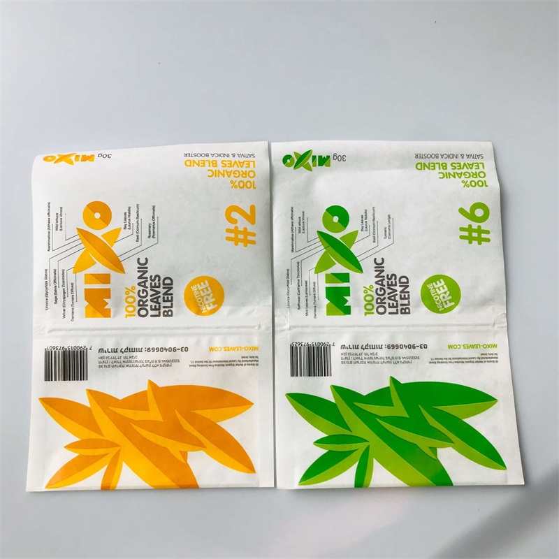 Eco Friendly Biodegradable Compostable Kraft Paper PLA Packaging Rolling Tobacco Pouches